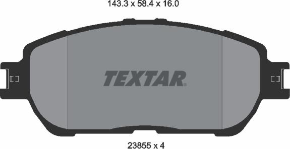 Textar 2385501 - Тормозные колодки, дисковые, комплект autospares.lv