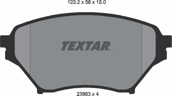 Textar 2386301 - Тормозные колодки, дисковые, комплект autospares.lv