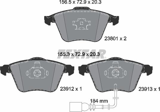 Textar 2380101 - Тормозные колодки, дисковые, комплект autospares.lv