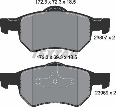 Textar 2380701 - Тормозные колодки, дисковые, комплект autospares.lv