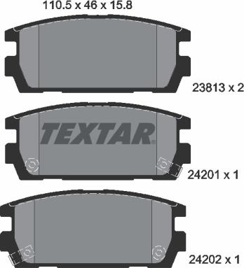 Textar 2381301 - Тормозные колодки, дисковые, комплект autospares.lv