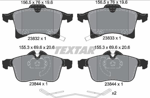 Textar 2383204 - Тормозные колодки, дисковые, комплект autospares.lv