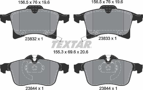 Textar 2383201 - Тормозные колодки, дисковые, комплект autospares.lv