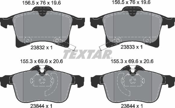 Textar 2383281 - Тормозные колодки, дисковые, комплект autospares.lv