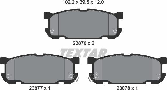 Textar 2387601 - Тормозные колодки, дисковые, комплект autospares.lv
