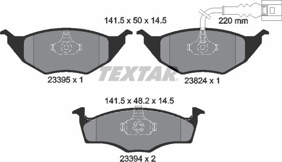 Textar 2339502 - Тормозные колодки, дисковые, комплект autospares.lv