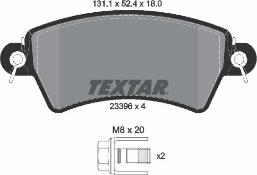 Textar 2339602 - Тормозные колодки, дисковые, комплект autospares.lv