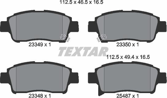 Textar 2334901 - Тормозные колодки, дисковые, комплект autospares.lv