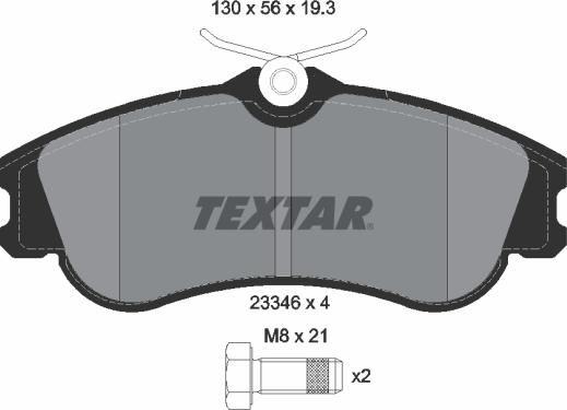 Textar 2334602 - Тормозные колодки, дисковые, комплект autospares.lv