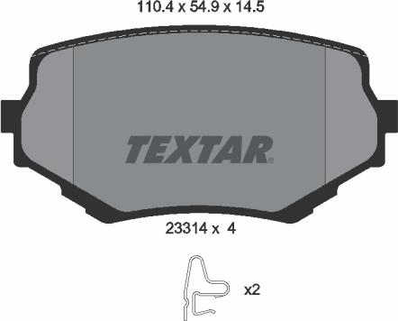 Textar 2331401 - Тормозные колодки, дисковые, комплект autospares.lv