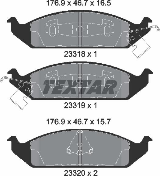 Textar 2331801 - Тормозные колодки, дисковые, комплект autospares.lv