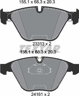 Textar 2331303 - Тормозные колодки, дисковые, комплект autospares.lv