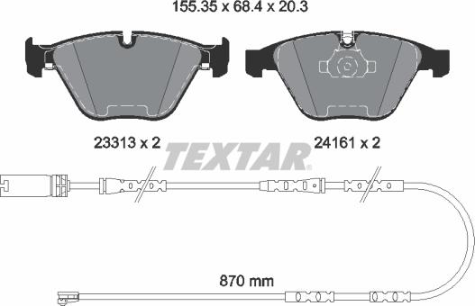 Textar 2331307 - Тормозные колодки, дисковые, комплект autospares.lv