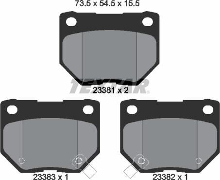 Textar 2338101 - Тормозные колодки, дисковые, комплект autospares.lv