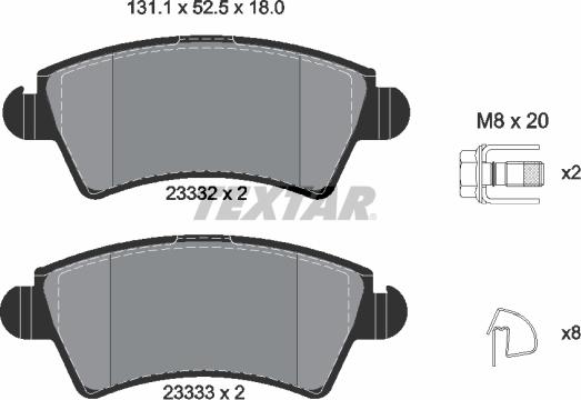 Textar 2333201 - Тормозные колодки, дисковые, комплект autospares.lv