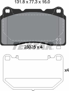 Textar 2332502 - Тормозные колодки, дисковые, комплект autospares.lv