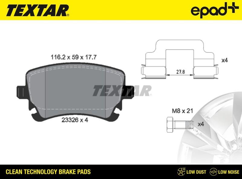 Textar 2332601CP - Тормозные колодки, дисковые, комплект autospares.lv