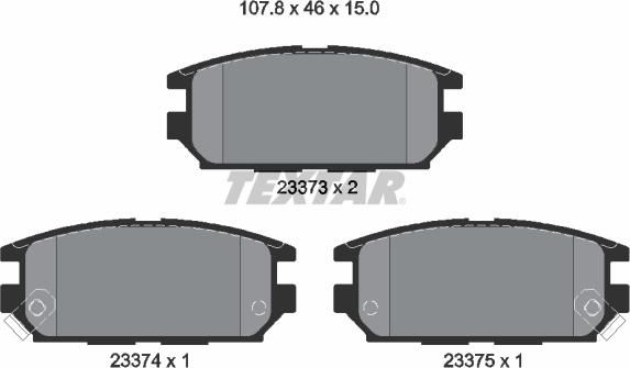 Textar 2337301 - Тормозные колодки, дисковые, комплект autospares.lv