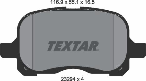 Textar 2329402 - Тормозные колодки, дисковые, комплект autospares.lv