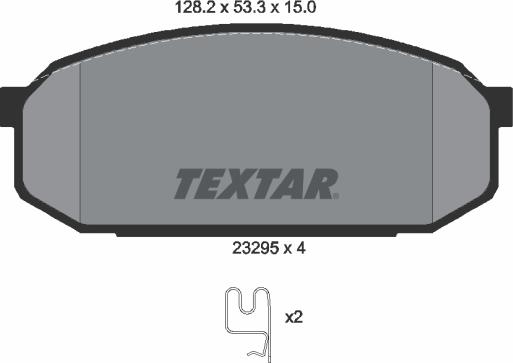 Textar 2329501 - Тормозные колодки, дисковые, комплект autospares.lv