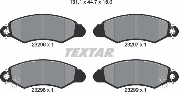 Textar 2329601 - Тормозные колодки, дисковые, комплект autospares.lv