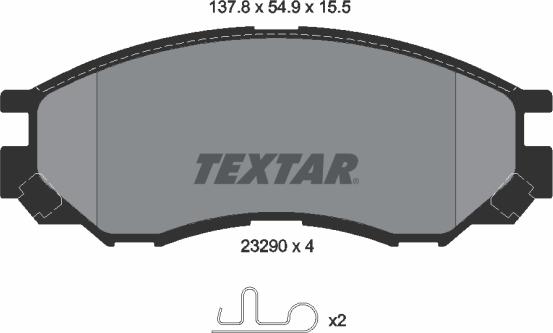 Textar 2329002 - Тормозные колодки, дисковые, комплект autospares.lv