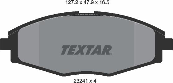 Textar 2324102 - Тормозные колодки, дисковые, комплект autospares.lv