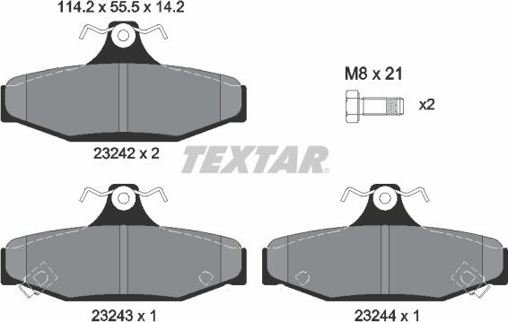 Textar 2324201 - Тормозные колодки, дисковые, комплект autospares.lv