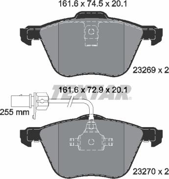 Textar 2326903 - Тормозные колодки, дисковые, комплект autospares.lv