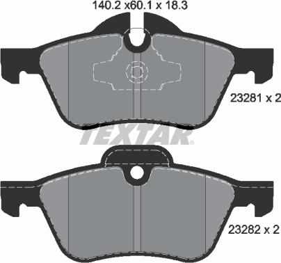 Textar 2328181 - Тормозные колодки, дисковые, комплект autospares.lv