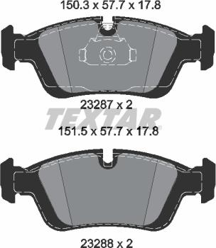 Textar 2328781 - Тормозные колодки, дисковые, комплект autospares.lv