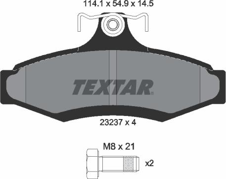 Textar 2323701 - Тормозные колодки, дисковые, комплект autospares.lv