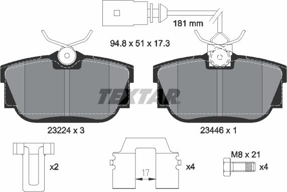 Textar 2322416 - Тормозные колодки, дисковые, комплект autospares.lv