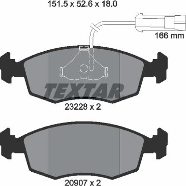 Textar 2322702 - Тормозные колодки, дисковые, комплект autospares.lv