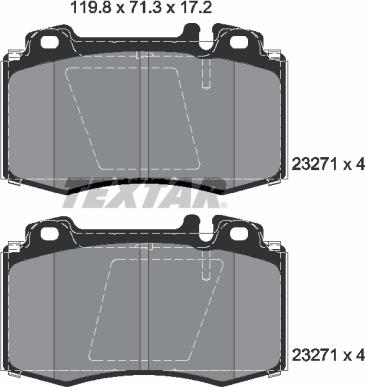 Textar 2327105 - Тормозные колодки, дисковые, комплект autospares.lv