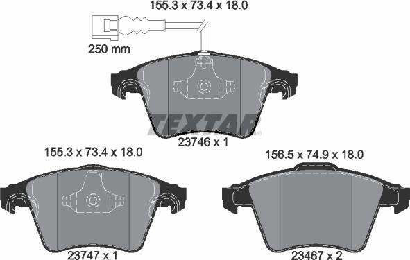 Textar 2374601 - Тормозные колодки, дисковые, комплект autospares.lv