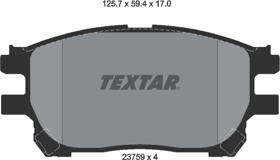 Textar 2375901 - Тормозные колодки, дисковые, комплект autospares.lv