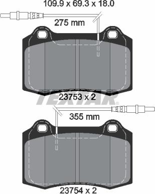 Textar 2375301 - Тормозные колодки, дисковые, комплект autospares.lv