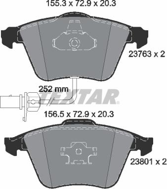 Textar 2376302 - Тормозные колодки, дисковые, комплект autospares.lv