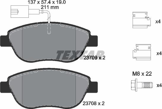 Textar 2370901 - Тормозные колодки, дисковые, комплект autospares.lv