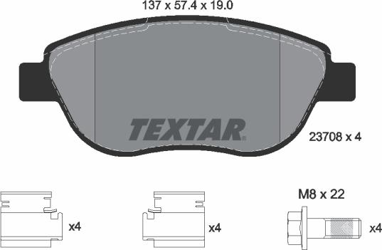 Textar 2370803 - Тормозные колодки, дисковые, комплект autospares.lv