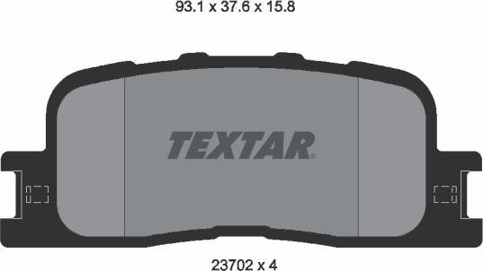Textar 2370201 - Тормозные колодки, дисковые, комплект autospares.lv