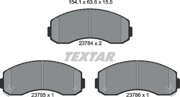 Textar 2378401 - Тормозные колодки, дисковые, комплект autospares.lv