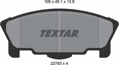 Textar 2378301 - Тормозные колодки, дисковые, комплект autospares.lv