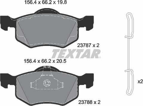 Textar 2378704 - Тормозные колодки, дисковые, комплект autospares.lv