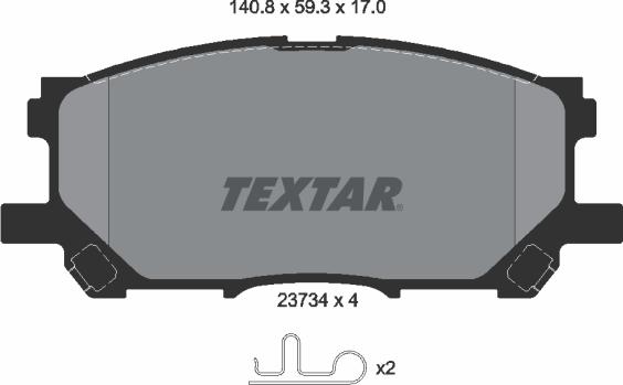 Textar 2373401 - Тормозные колодки, дисковые, комплект autospares.lv