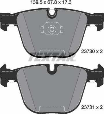 Textar 2373081 - Тормозные колодки, дисковые, комплект autospares.lv