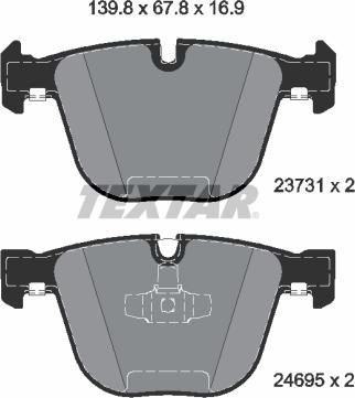 Textar 2373104 - Тормозные колодки, дисковые, комплект autospares.lv