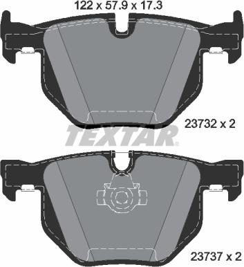 Textar 2373281 - Тормозные колодки, дисковые, комплект autospares.lv