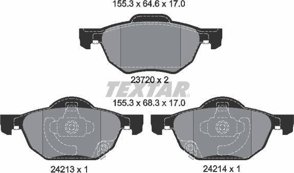 Textar 2372001 - Тормозные колодки, дисковые, комплект autospares.lv